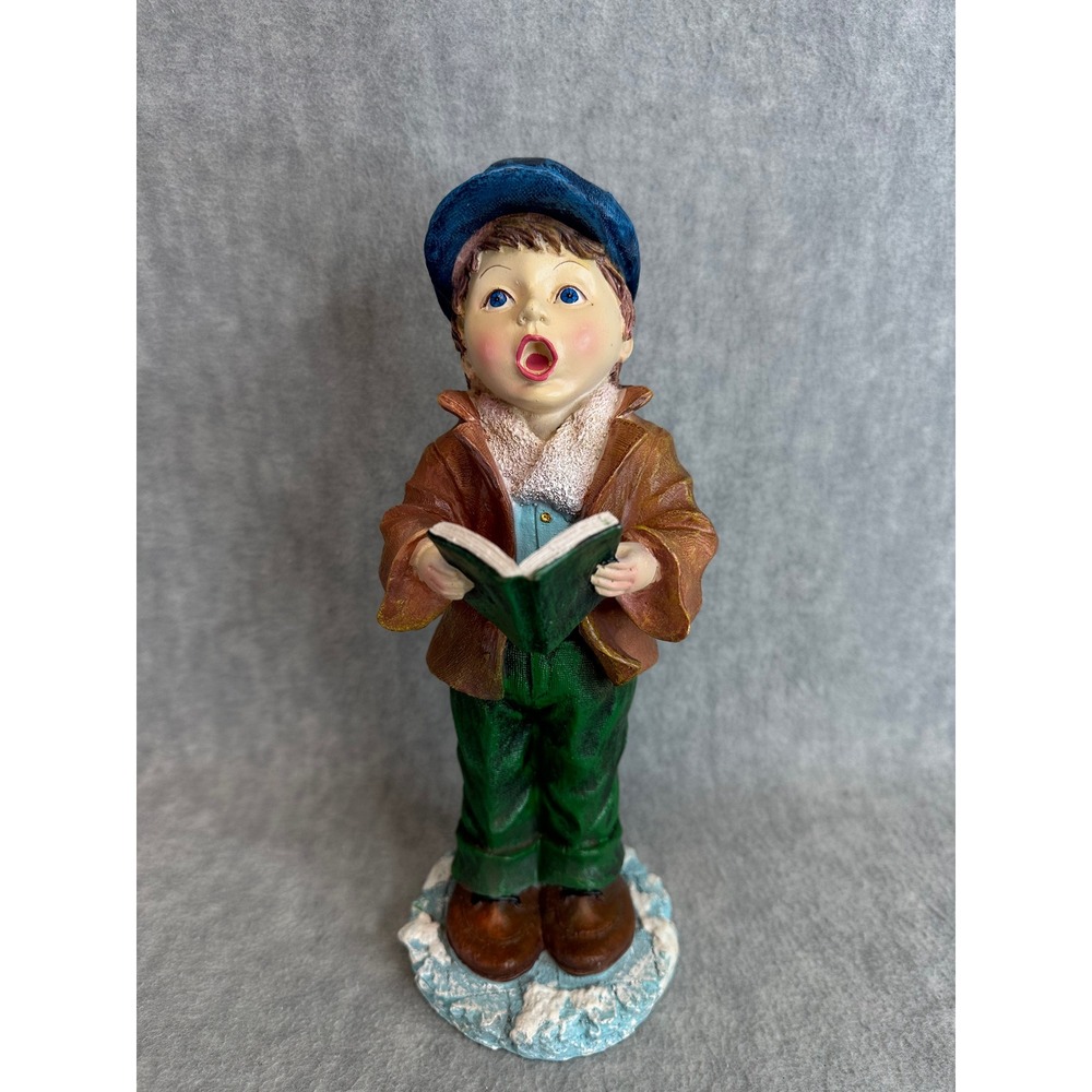 Vintage Caroler Boy Figurine with Music Book Christmas Holiday Decor‎ Caroling
